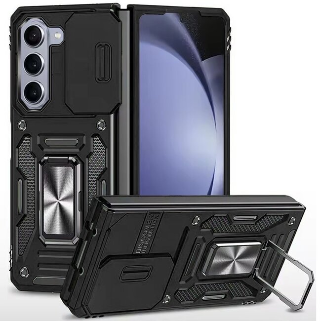 For Samsung For Samsung Z Fold 6 Utter Tough Metal Ring Movable Camera Window Hybrid Case Cover