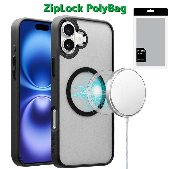 For Apple [PolyBag] For Apple iPhone 16 6.1 inch Magnetic CLARITY Transparent Hybrid