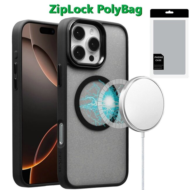 For Apple [PolyBag] For Apple iPhone 16 Pro Max 6.9 inch Magnetic CLARITY Transparent Hybrid