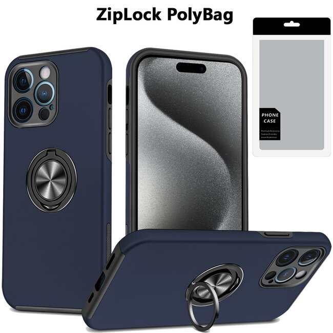 For Apple [PolyBag] For Apple iPhone 15 Pro Max CHIEF Oil Painted Magnetic Ring Stand Hybrid