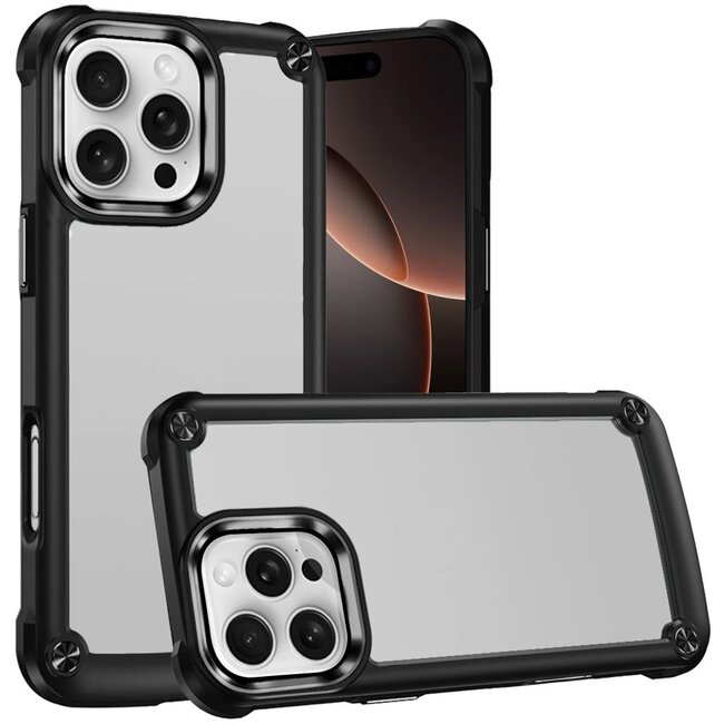 For Apple For Apple iPhone 16 Pro Max 6.9 inch Ultimate CaseX Transparent Hybrid Case with Metal Buttons And Camera Edges