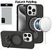 For Apple [PolyBag] For Apple iPhone 15 Pro Max Hoop Kickstand [Magnetic Circle] HD Transparent Chrome Hybrid