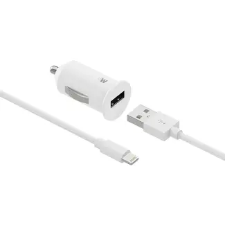 JW JW Single USB Car Charger with 4ft Lightning Cable