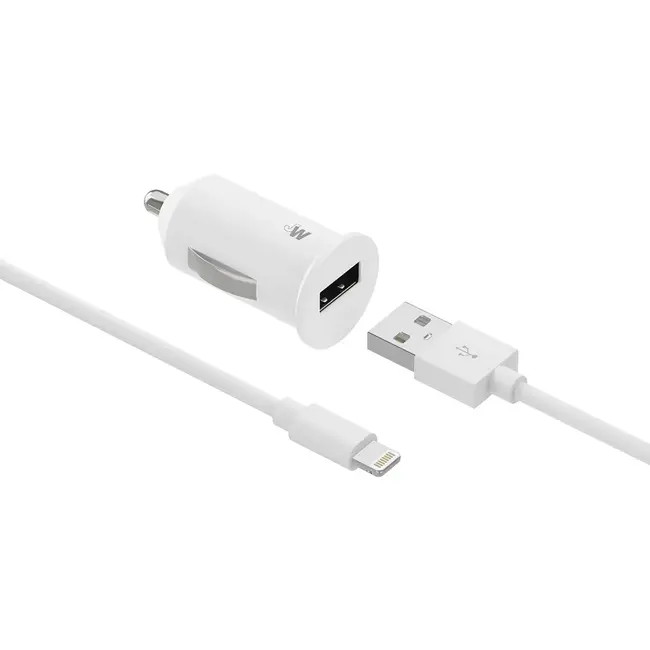 JW JW Single USB Car Charger with 4ft Lightning Cable