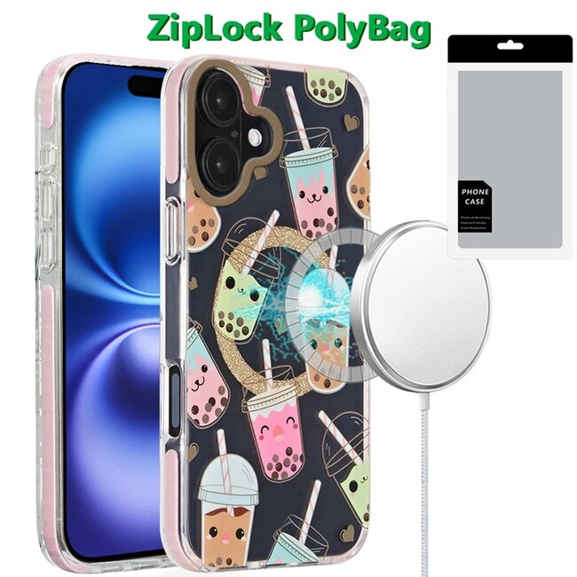 For Apple [PolyBag] For Apple iPhone 16 Plus 6.7 inch Magnetic Double Layer IMD Design Case