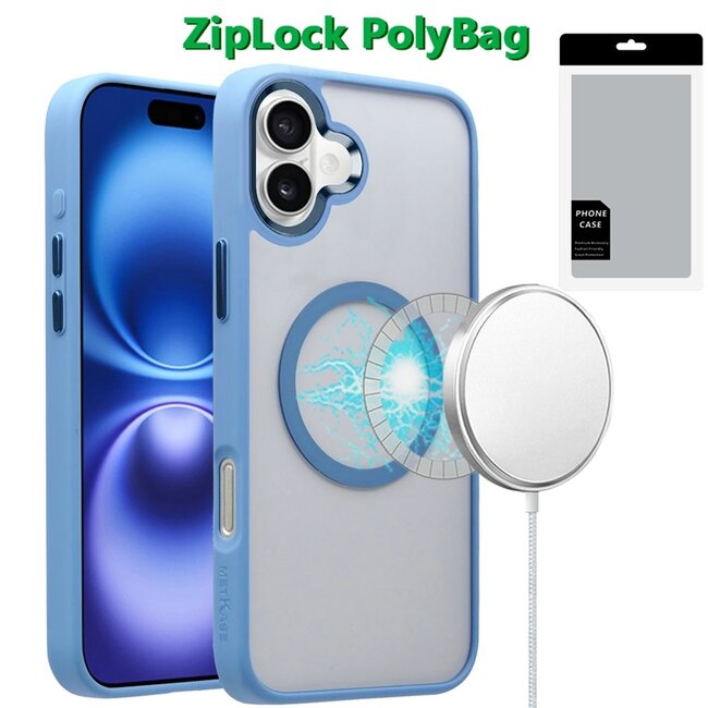 For Apple [PolyBag] For Apple iPhone 16 Plus 6.7 inch Magnetic CLARITY Transparent Hybrid