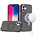 For Apple For Apple iPhone 16 6.1 inch Royal Magnetic Ring Skin-Touch HQ Metal Buttons/Camera Lip Hybrid