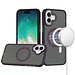For Apple For Apple iPhone 16 Plus 6.7 inch Royal Magnetic Ring Skin-Touch HQ Metal Buttons/Camera Lip Hybrid