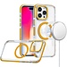For Apple For Apple iPhone 16 Pro 6.3 inch Matching Color Frame Strong Magnetic Ring Circle Transparent HQ Thick Hybrid