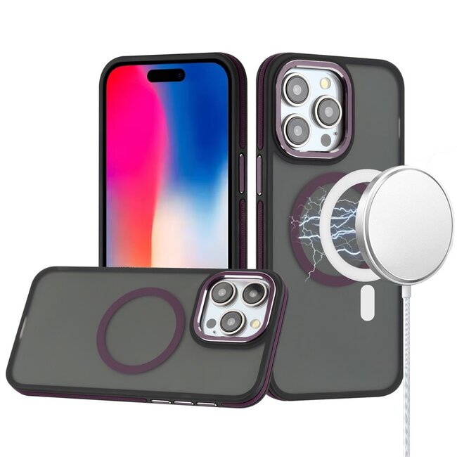 For Apple For Apple iPhone 16 Pro 6.3 inch Royal Magnetic Ring Skin-Touch HQ Metal Buttons/Camera Lip Hybrid