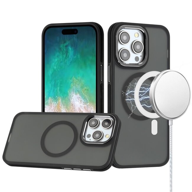 For Apple For Apple iPhone 16 Pro Max 6.9 inch Royal Magnetic Ring Skin-Touch HQ Metal Buttons/Camera Lip Hybrid