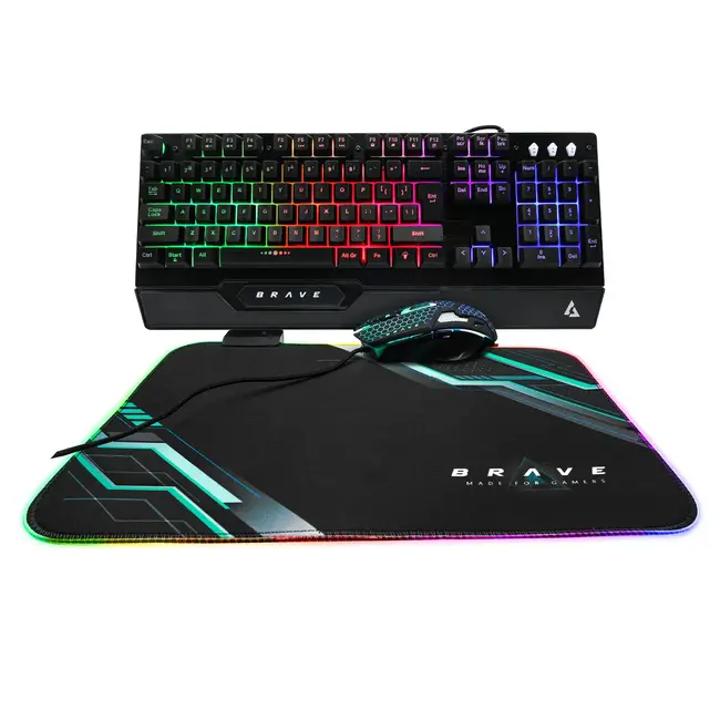 unno Unno BRAVE BRV84 Keyboard, Mouse, & Mouse Pad Combo For Gaming KB6784BK