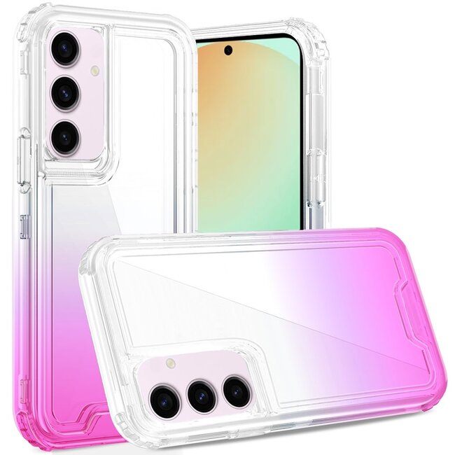 For Samsung For Samsung Galaxy S24 FE 3in1 Two Tone Shockproof Transparent Hybrid Case