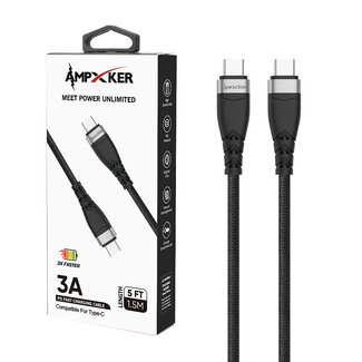 Ampxker Ampxker PD Type C - Cable - 3 AMP - Fast Charging - Nylon Braided Aluminium Alloy