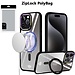 For Apple [PolyBag] For Apple iPhone 15 Pro Max Dazzle Magnetic Ring Stand Alloy Chrome Transparent Hybrid