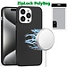 Techy [PolyBag] For Apple iPhone 15 Pro Max PU Leather with inner Magnetic Circle Colored Metal Buttons