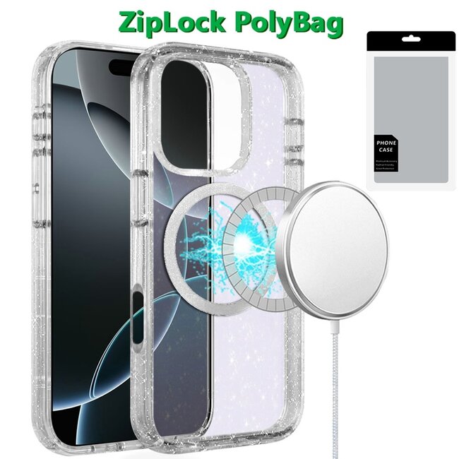 Techy [PolyBag] For Apple iPhone 16 Pro Max 6.9 inch Glitter Case with Magnetic Circle
