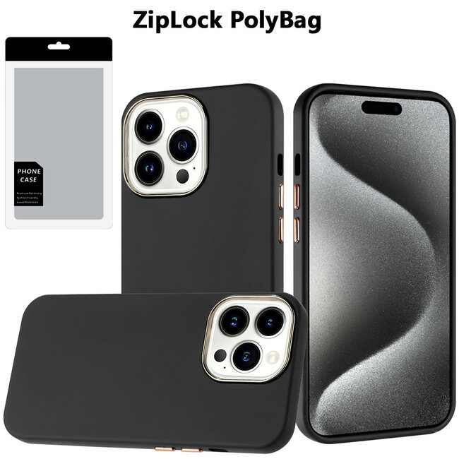 For Apple [PolyBag] For Apple iPhone 15 Pro Max Classy Slick Chromed Around Hybrid
