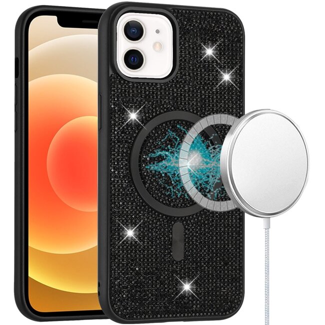 For Apple For Apple iPhone 12 & iPhone 12 Pro Diamond Magnetic Circle with CD Pattern Hybrid