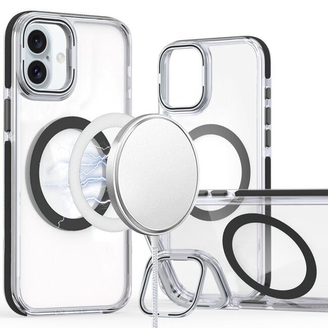 For Apple For Apple iPhone 16 Plus 6.7 inch MagSonic Camera Bracket Stand Magnetic Ring Circle Hybrid