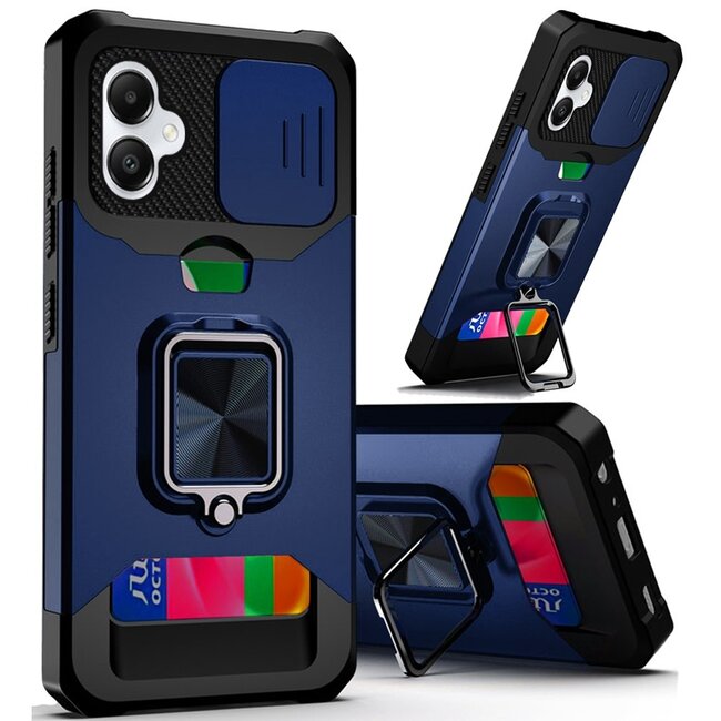 For Samsung For Samsung Galaxy A06 Multi-Functional Card Magnetic Ring Stand Hybrid Camera