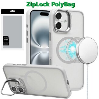 For Apple [PolyBag] For Apple iPhone 16 Plus 6.7 inch Magnetic COOL with Camera STAND Hybrid