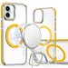 For Apple For Apple iPhone 16 6.1 inch MagSonic Camera Bracket Stand Magnetic Ring Circle Hybrid