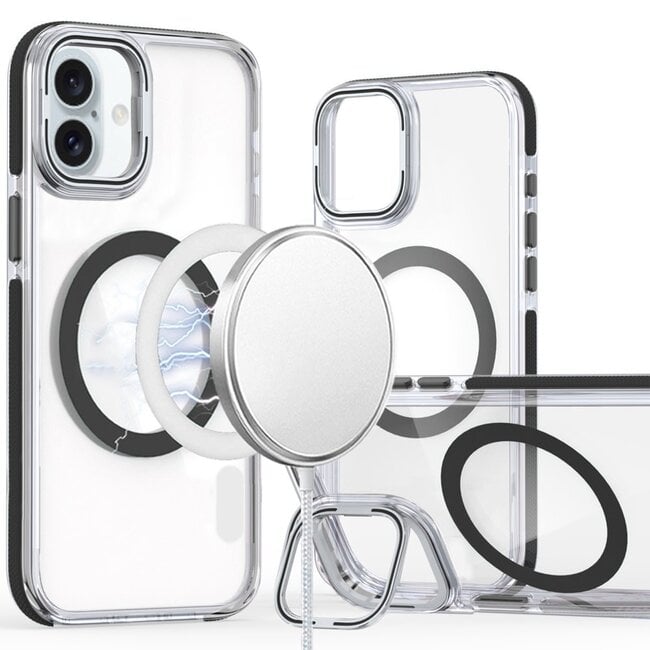 For Apple For Apple iPhone 16 6.1 inch MagSonic Camera Bracket Stand Magnetic Ring Circle Hybrid