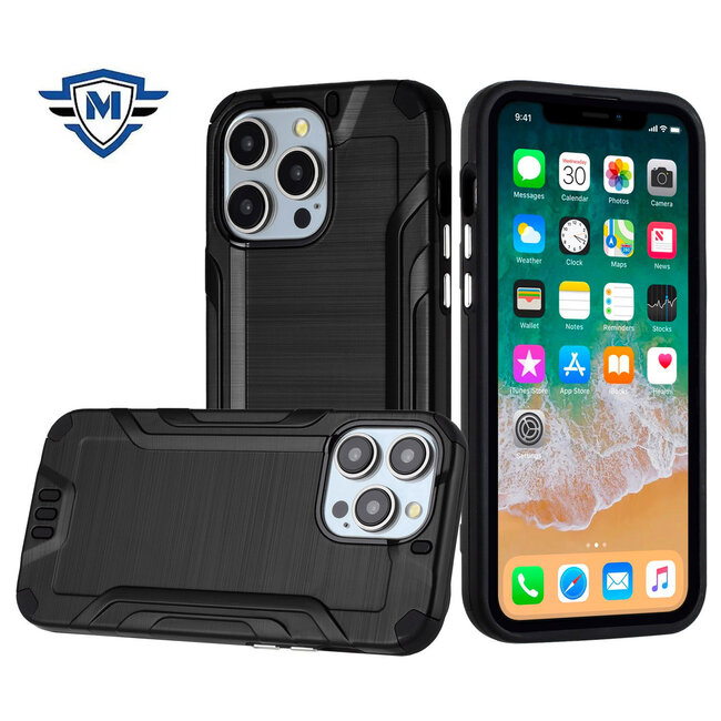 For Apple For APPLE iPhone 15 Pro METKASE Strong Tough Metallic Design Hybrid in Premium Slide-Out Package