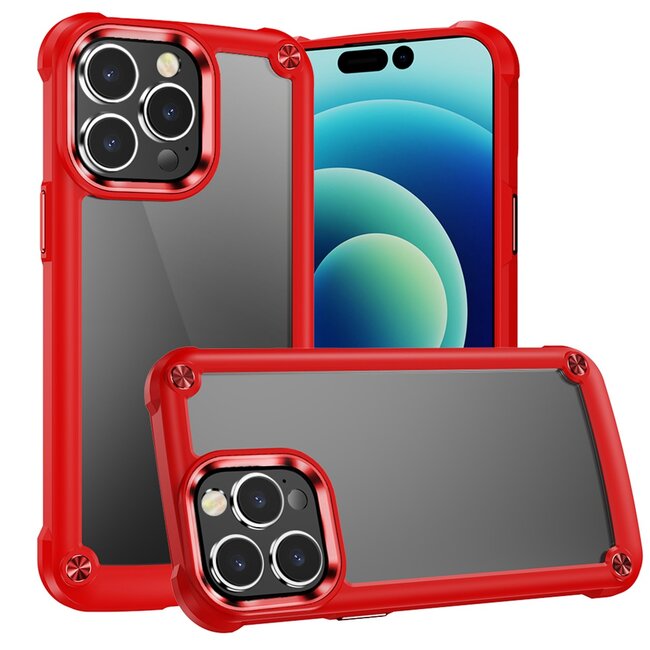 For Apple For Apple iPhone 15 Pro Ultimate CaseX Transparent Hybrid Case with Metal Buttons And Camera Edges