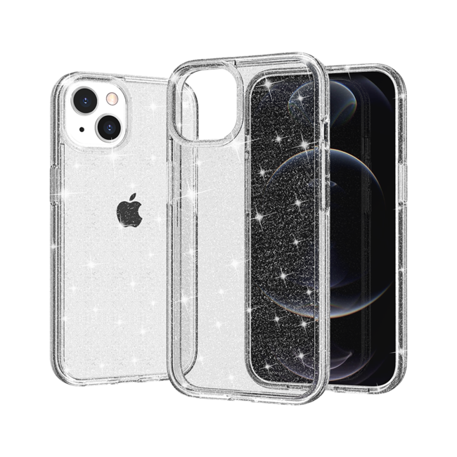 For Apple For Apple iPhone 12 Pro Max 6.7 Glitter Ultra Thick 3mm Transparent Hybrid Case Cover