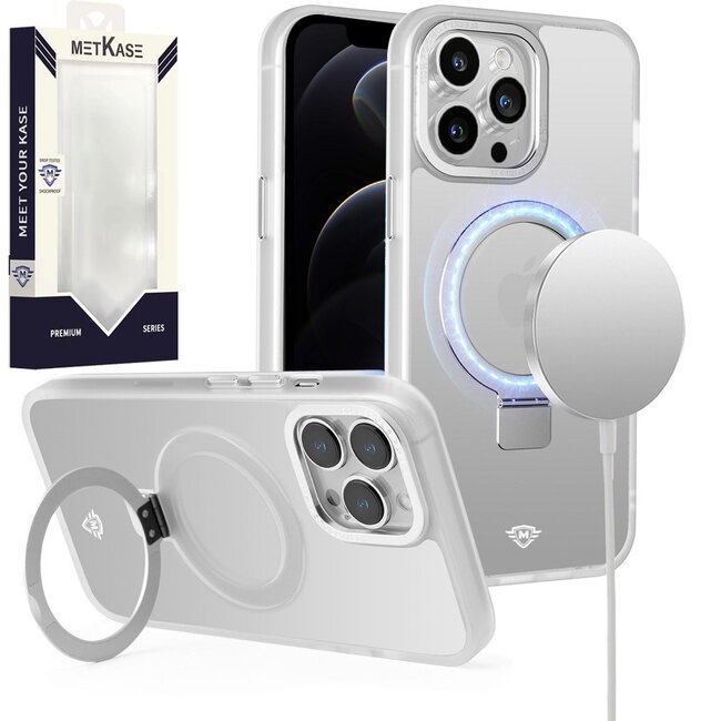 For Apple For iPhone 12/12 PRO METKASE Magnetic Metal Surrounded Ring Stand Hybrid in Slide-Out Package