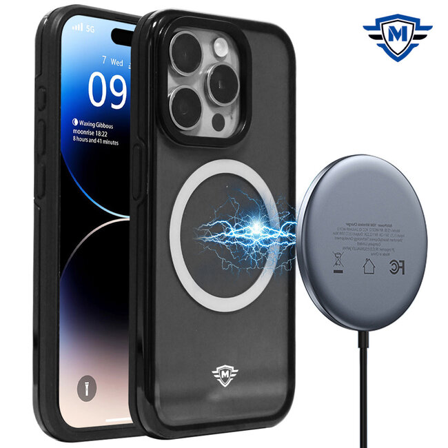 For Apple For Apple iPhone 15 Plus METKASE Basic Transparent Magnetic Circle Premium Hybrid