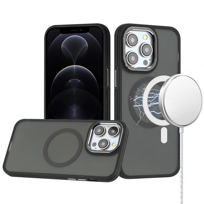 For Apple For Apple iPhone 12 Pro Max 6.7 Royal Magnetic Ring Skin-Touch HQ Metal Buttons/Camera Lip Hybrid