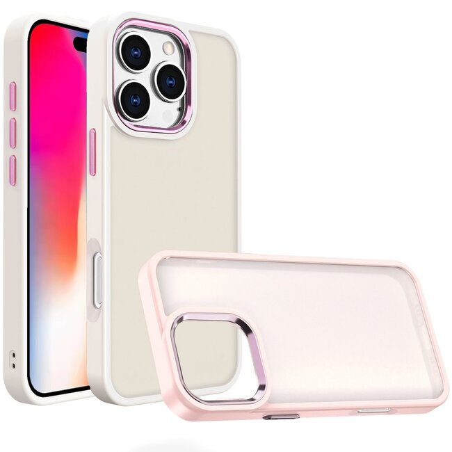 For Apple For Apple iPhone 16 Pro 6.3 inch Polished Oil Thick Acrylic Metal Button Hybrid Case Cover