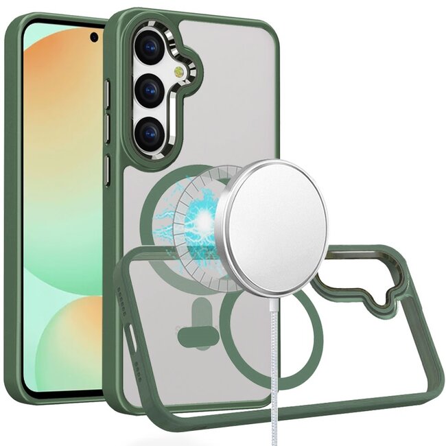 For Samsung For Samsung Galaxy S24 FE Greatest Clear Acrylic Thick Metal Button Hybrid