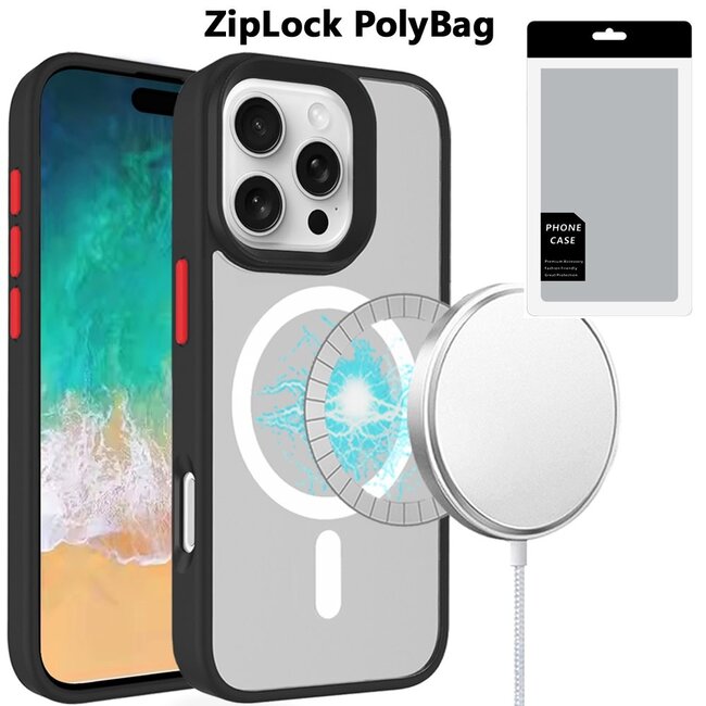 For Apple [PolyBag] For Apple iPhone 16 Pro Max 6.9 inch Core Magnetic Circle Core Magnetic Circle Colorful Buttons Thick 2mm Hybrid