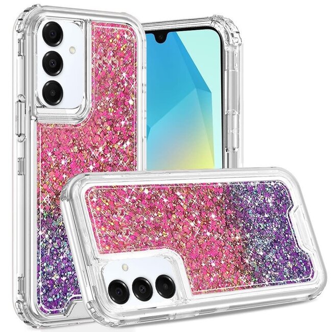 For Samsung For Samsung Galaxy A16 5G Epoxy Sticker Glitter 3in1 Shockproof Transparent Hybrid Case