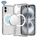 For Apple For Apple iPhone 16 6.1 inch METKASE Glitter Ultra Magnetic Circle Thick 3mm Transparent Hybrid in Slide-Out Package