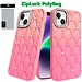 For Apple For Apple iPhone 13/14 Floral Joy Glitter Shimmer Leather Feel Thick TPU Case