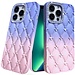 For Apple For Apple iPhone 13 Pro Max Floral Joy Glitter Shimmer Leather Feel Thick TPU Case
