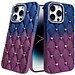 For Apple For Apple iPhone 14 PRO MAX 6.7" Floral Joy Glitter Shimmer Leather Feel Thick TPU Case