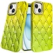For Apple For Apple iPhone 15 Floral Joy Glitter Shimmer Leather Feel Thick TPU Case