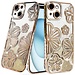 For Apple For Apple iPhone 15 Shimmer Glitter Floral Design Thick TPU Case Cover