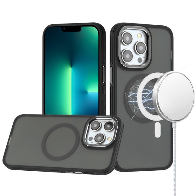 For Apple For Apple iPhone 13 Pro Max Royal Magnetic Ring Skin-Touch HQ Metal Buttons/Camera Lip Hybrid