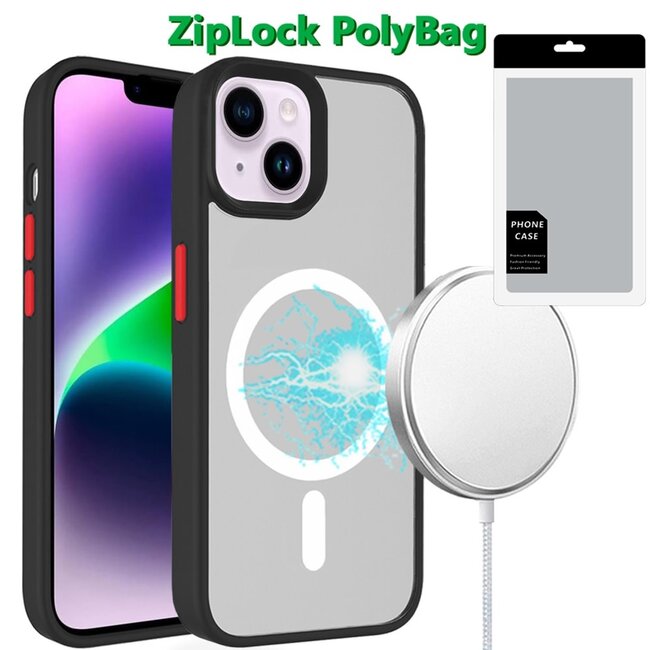 For Apple [PolyBag] For Apple iPhone 14/13 Core Magnetic Circle Core [Magnetic Circle] Colorful Buttons Thick 2mm Hybrid