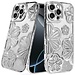 For Apple For Apple iPhone 16 Pro Max 6.9 Shimmer Glitter Floral Design Thick TPU Case Cover