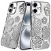For Apple For Apple iPhone 16 6.1 inch Shimmer Glitter Floral Design Thick TPU Case Cover