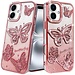 For Apple For Apple iPhone 16 6.1 inch Butterfly Freedom Shimmer Glitter Thick TPU Case Cover