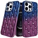 For Apple For Apple iPhone 12 Pro Max 6.7 Floral Joy Glitter Shimmer Leather Feel Thick TPU Case